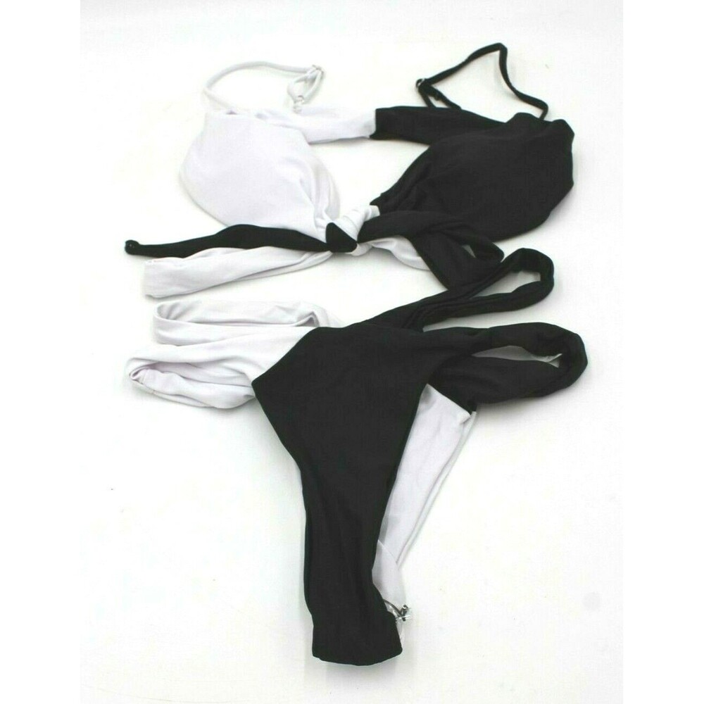 CUTE Swimsuit Sexy Two Piece Black White Fashion Swimming Bikini Size MEDIUM